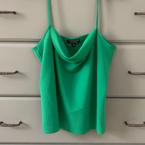 Topshop cowl Green tank top, like new, size US 4